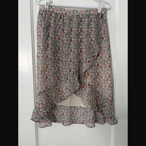 Madewell Ditsy Print Front Crossover Skirt